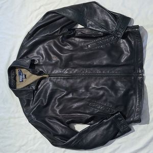 Polo Ralph Lauren Black Leather Jacket Men's Medium